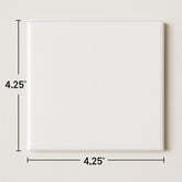 4x4 White Ceramic Tile-Box of 10 pcs